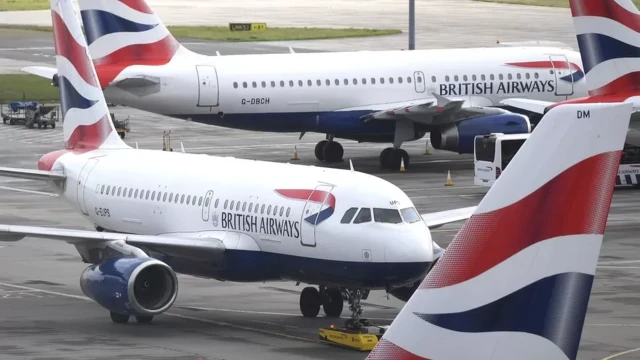 British airways planes on a runway