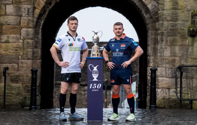 George Horne and Ben Vellacott pose with the 1872 Cup