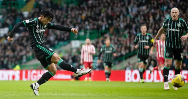 Hatate powers in the opening goal at Celtic Park