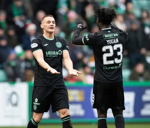 Kyle Magennis scored two goals in a comfortable win for Hibs