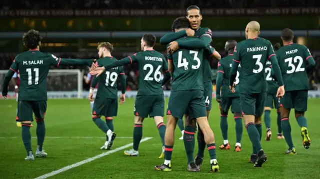 Liverpool players celebrating