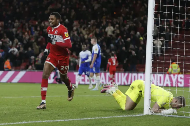 Chuba Akpom celebrates his hat-trick