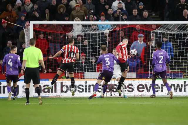 Ciaran Clark scores with a header