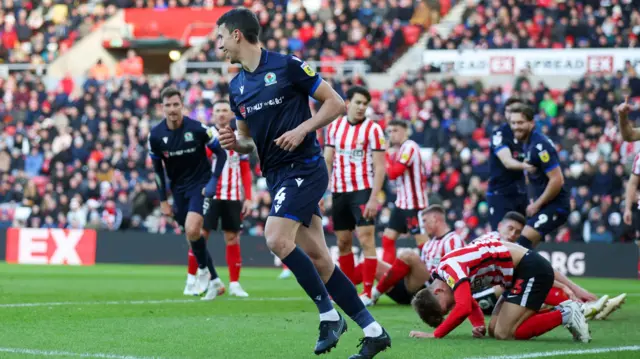 Blackburn celebrate taking the lead at Sunderland