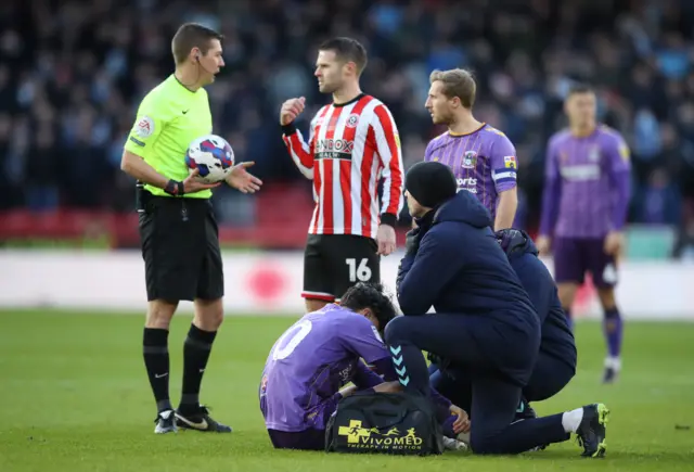 Callum O'Hare receives treatment