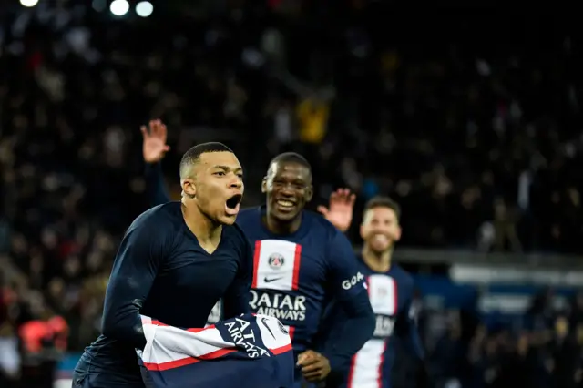 Mbappe celebrates