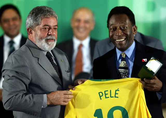 Pele and Lula in 2008