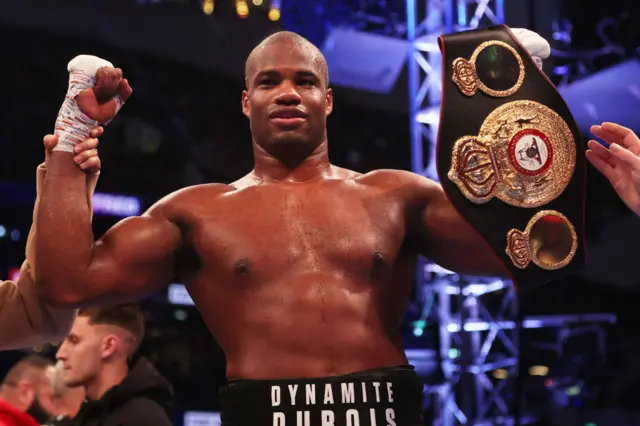 Daniel Dubois with his WBA regular belt