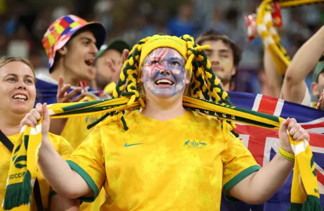 Australia fan before World Cup last 16 match against Argentina in Qatar