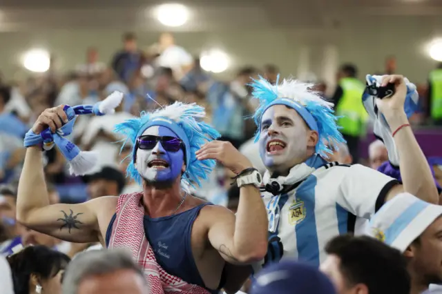 Argentina fans before World Cup last 16 match against Australia in Qatar