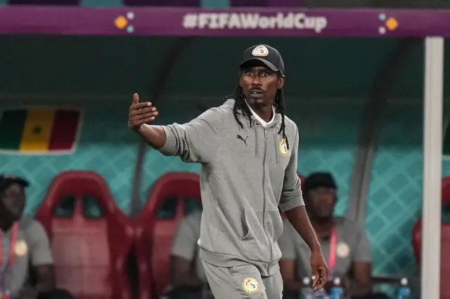 Head coach Aliou Cisse of team Senegal during the FIFA World Cup Qatar 2022 match, Group A, between Ecuador and Senegal at Khalifa International Stadium on 29 November 2022 in Doha, Qatar