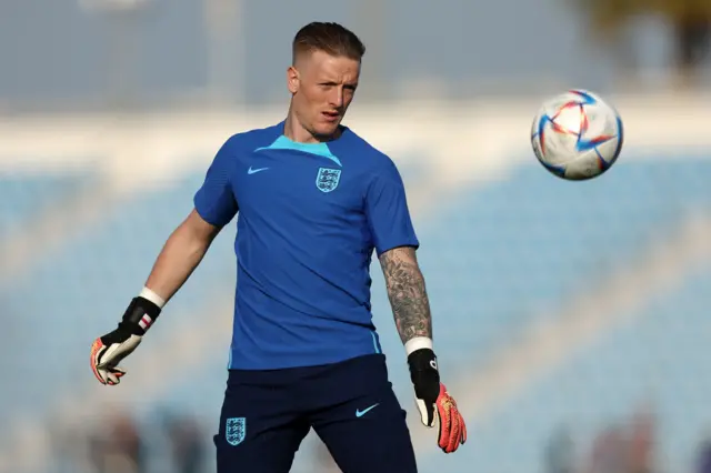 Jordan Pickford during England training