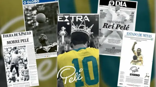 Newspaper headlines about Pele