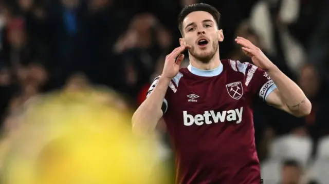 Declan Rice looking frustrated