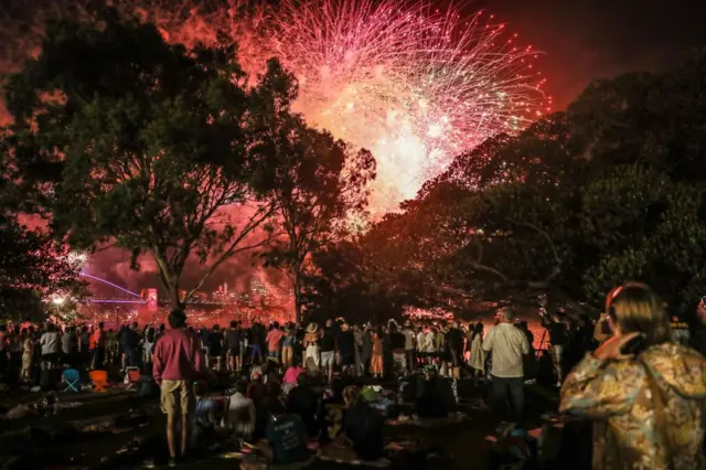 People watch Sydney's family fireworks at 9pm local time