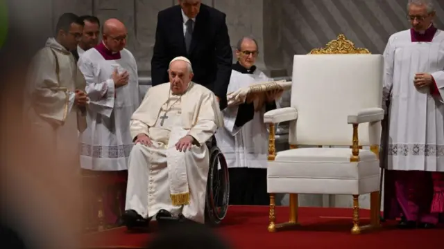 Pope Francis after end-of-year prayers at St. Peter's Basilica