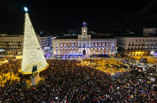 Crowds gathered in Madrid