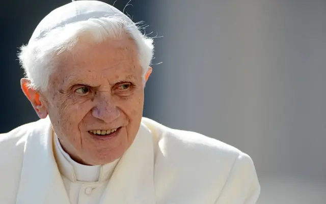 Pope Benedict XVI at his final general audience before his retirement in St Peter's Square on February 27, 2013 in Vatican City, Vatican