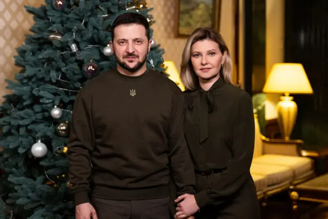 Mr Zelensky and his wife Olena.