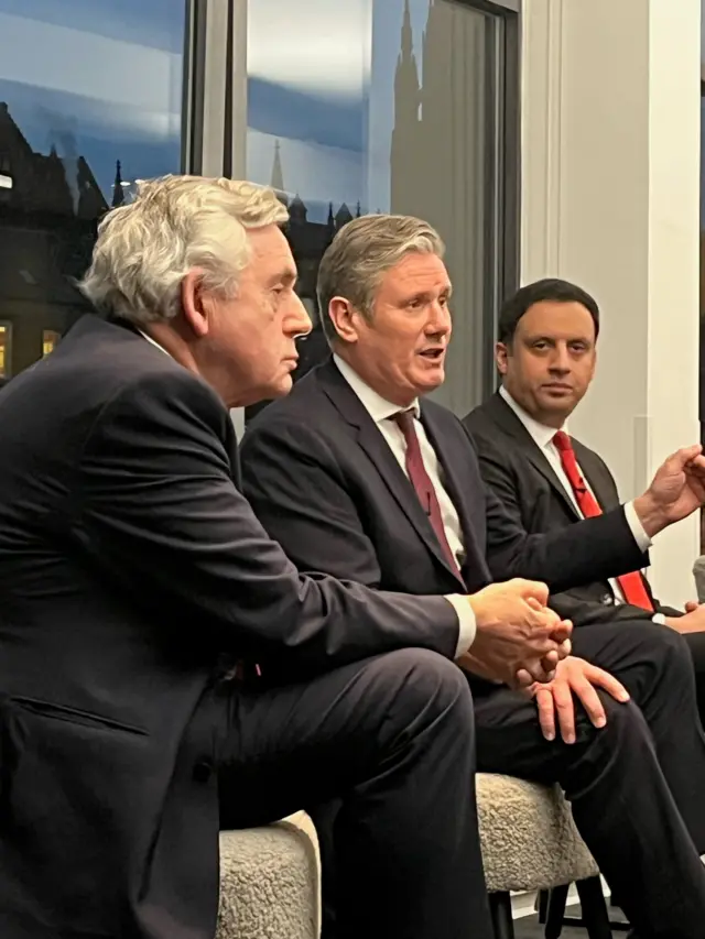 Gordon Brown, Keir Starmer and Anas Sarwar