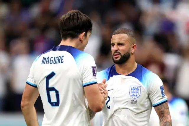 Kyle Walker (R) and Harry Maguire