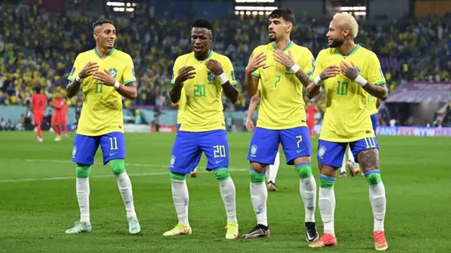 Brazil players celebrate