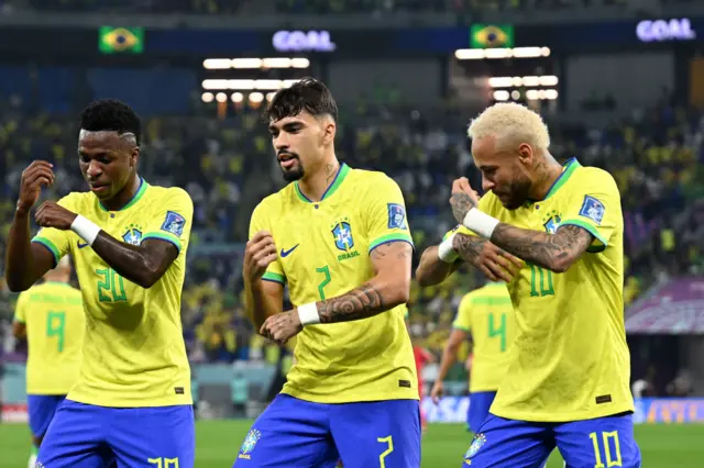 Vinicius Junior , Lucas Paqueta and Neymar