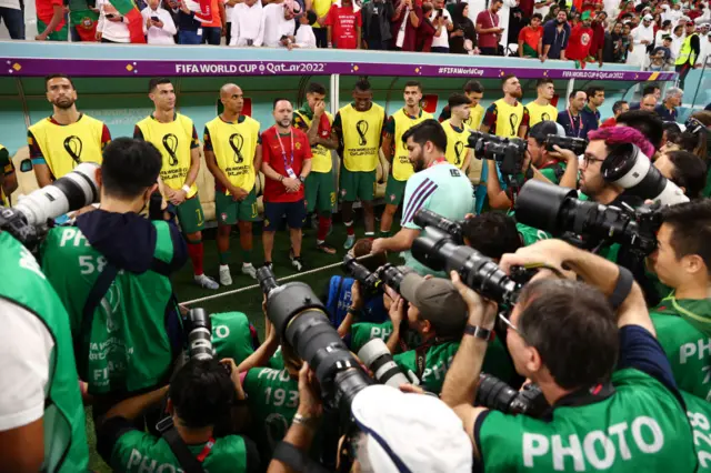 Photographers crowd Cristiano Ronaldo