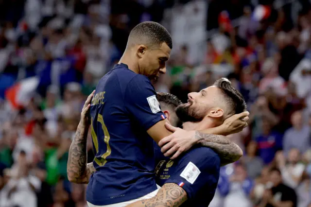 Kylian Mbappe and Olivier Giroud