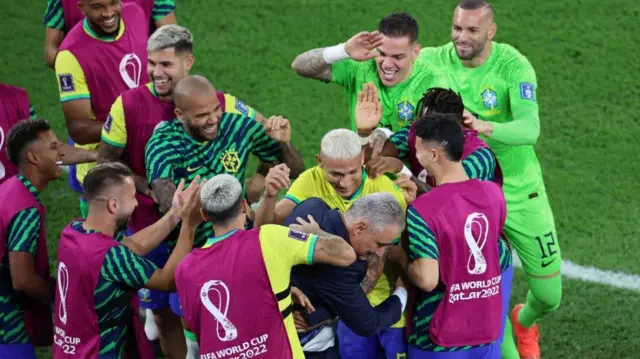 Brazilian squad celebrating