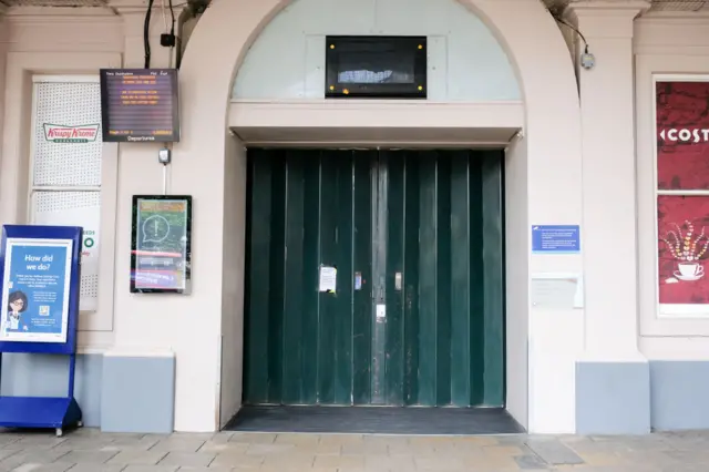 A shuttered station during a recent rail strike