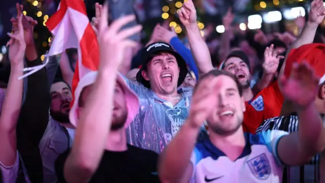 Fans gather in London for England v Senegal