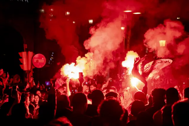 Moroccan fans in Barcelona