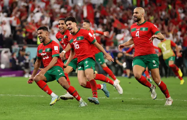 Morocco players celebrate