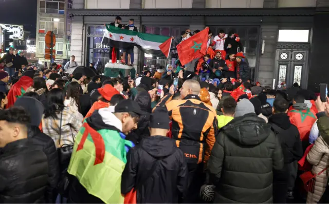 Morocco fans in Brussels