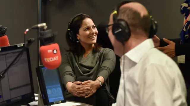 Mishal Husain in the Radio 4 Today programme studio