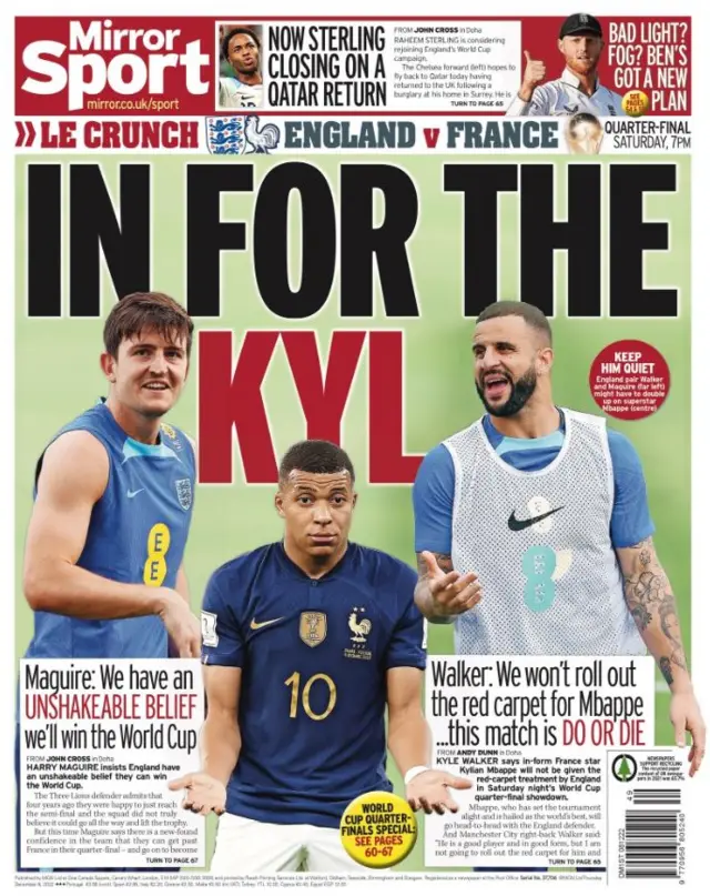 Mirror back page with headline: In for the Kyl