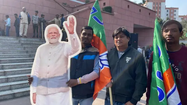 Celebrations at BJP HQ in Delhi