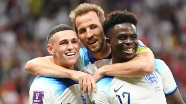 Phil Foden, Harry Kane and Bukayo Saka