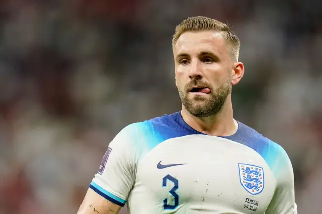 England defender Luke Shaw during the 2022 World Cup