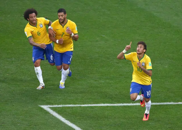 Neymar celebrates