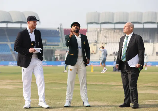 Ben Stokes and Babar Azam at the toss