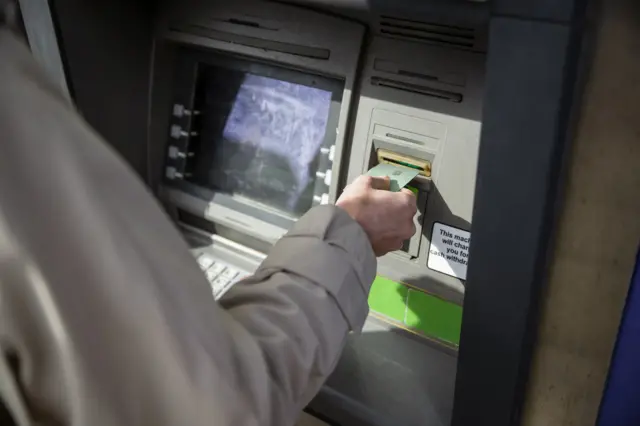 ATM machine being used