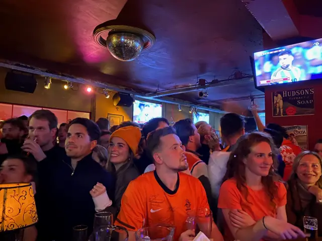 Dutch fans watching game