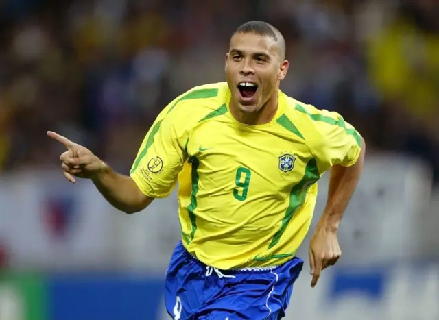 Ronaldo in his Brazil kit at the 2002 World Cup