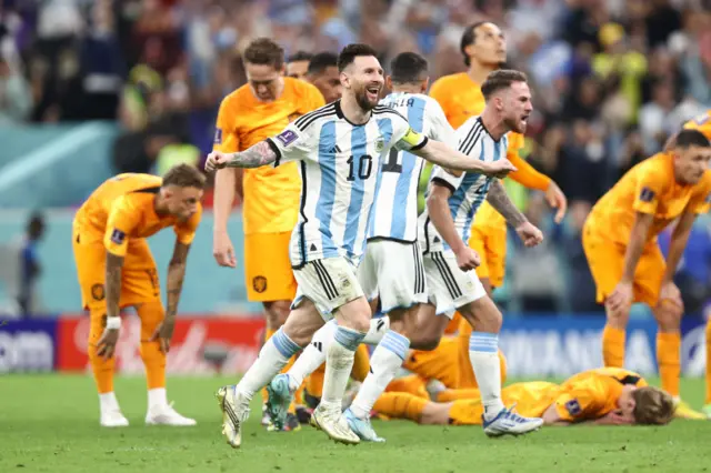 Lionel Messi of Argentina celebrates