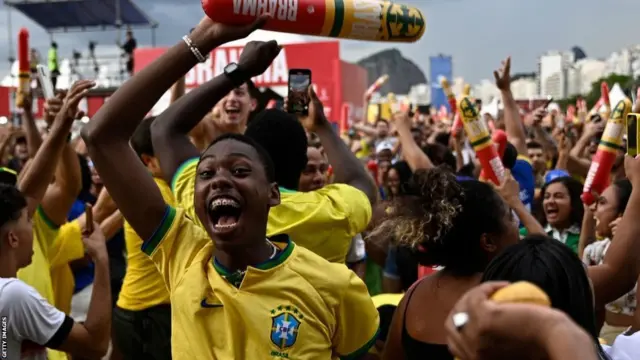 Brazil fans celebrate