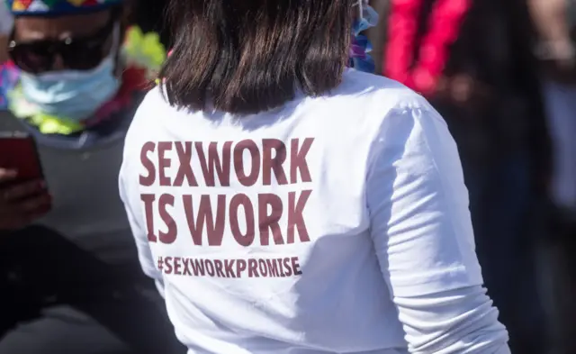 Sex workers and supporters march in Cape Town, South Africa.