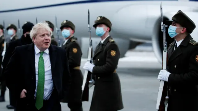 Boris Johnson arrives in Ukraine