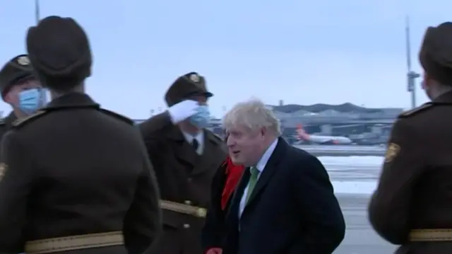 Boris Johnson arriving in Ukraine